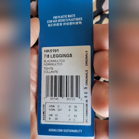 Adidas 3 Stripes Leopard Leggings 7/8 Women's US SIZE SMALL Brand New in Bag - Picture 14 of 14